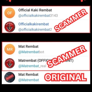 OFFICIAL KAKI REMBAT ( SCAMMER =officiaikakirembat & officialkakirembatbot )